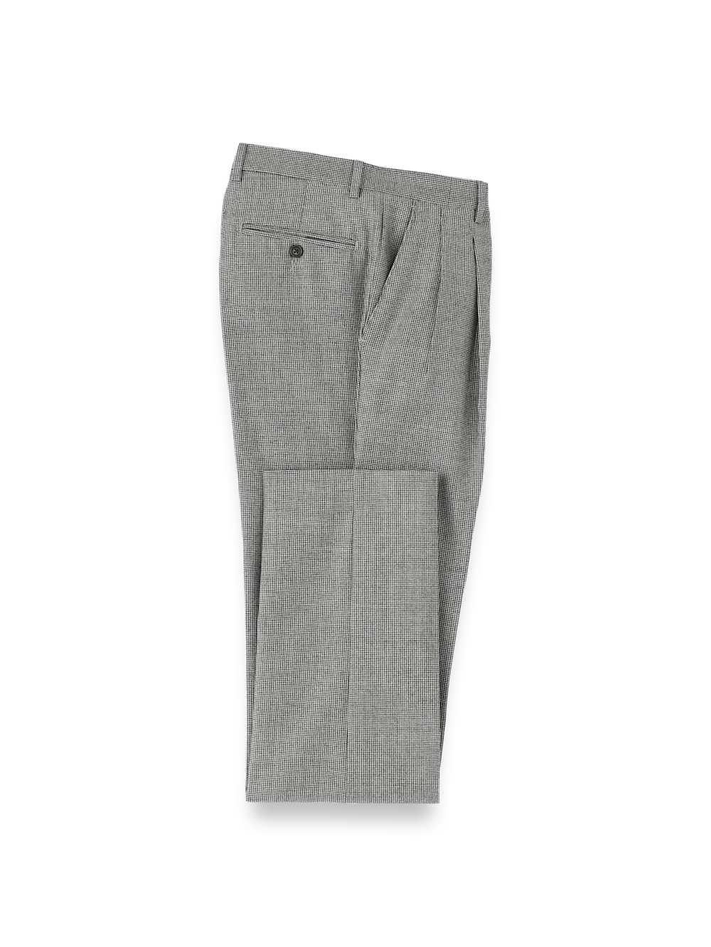 Wool Flannel Houndstooth Pants - Black - Image 4