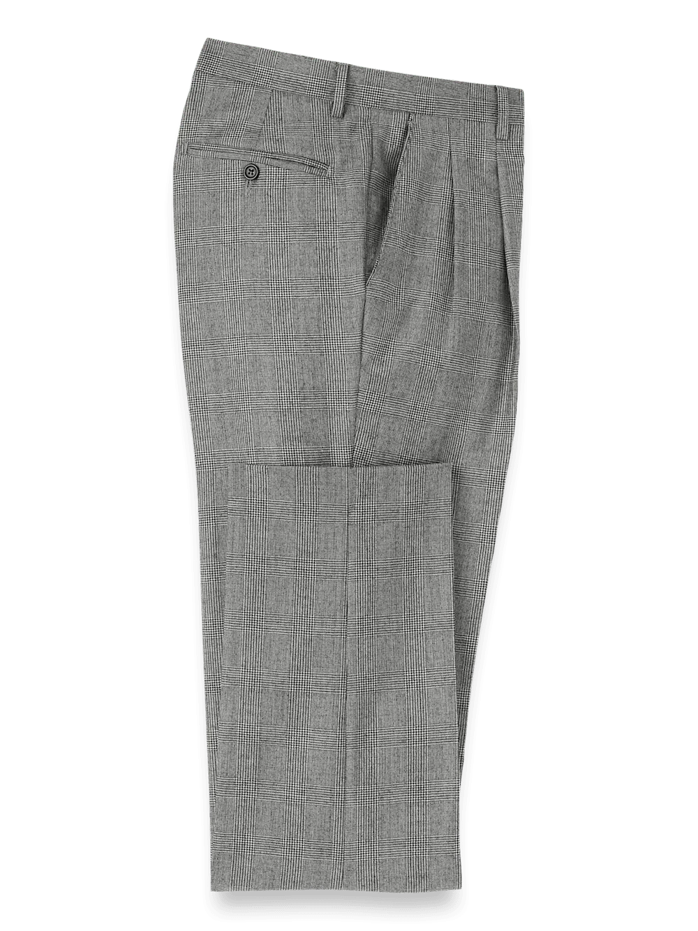 Wool Flannel Plaid Pants - Black - Image 4