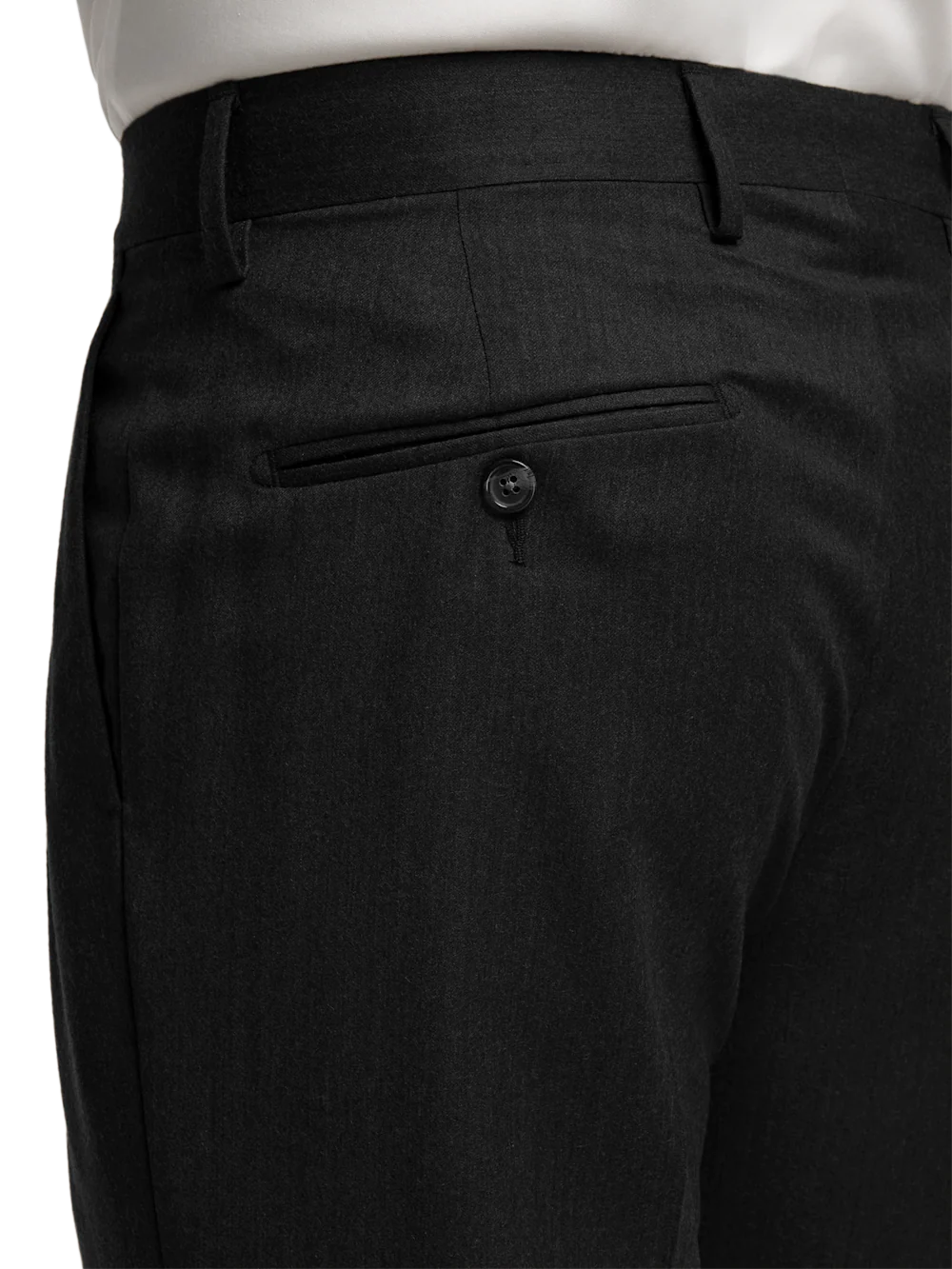 Wool Flannel Solid Pants - Black - Image 12