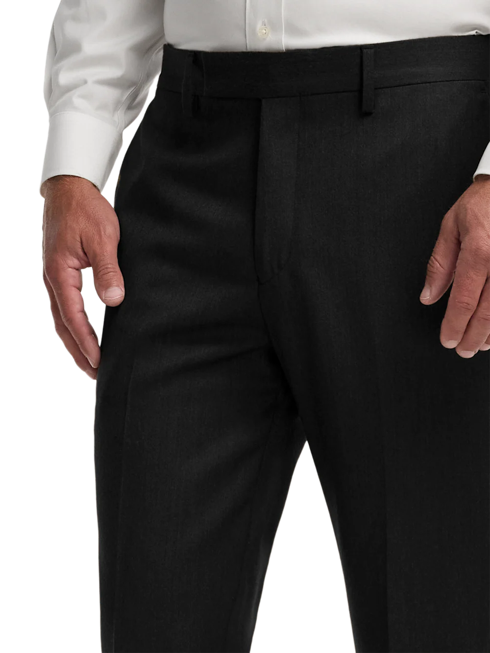 Wool Flannel Solid Pants - Black - Image 3