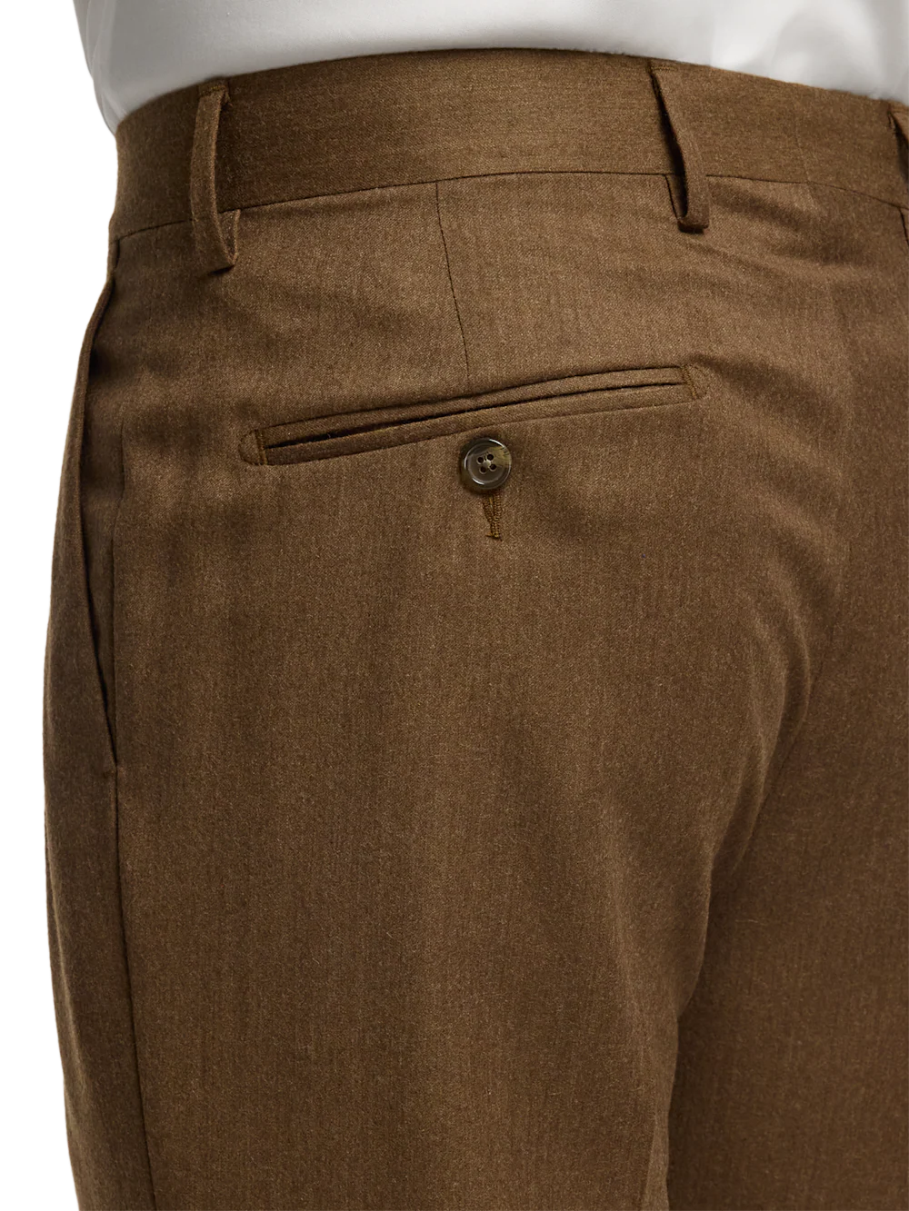 Wool Flannel Solid Pants - Brown - Image 10