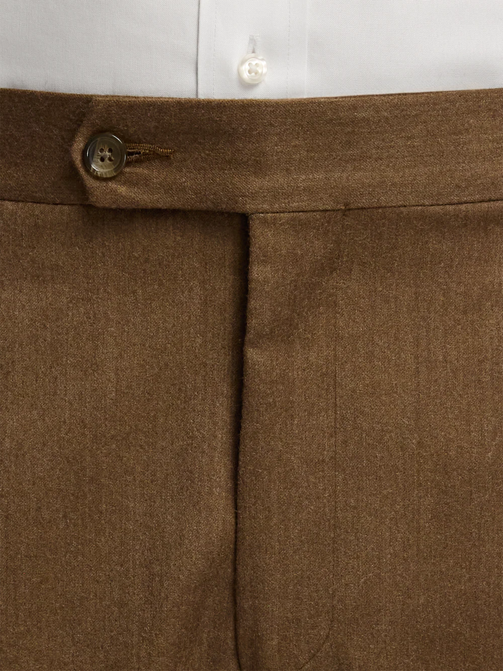 Wool Flannel Solid Pants - Brown - Image 11