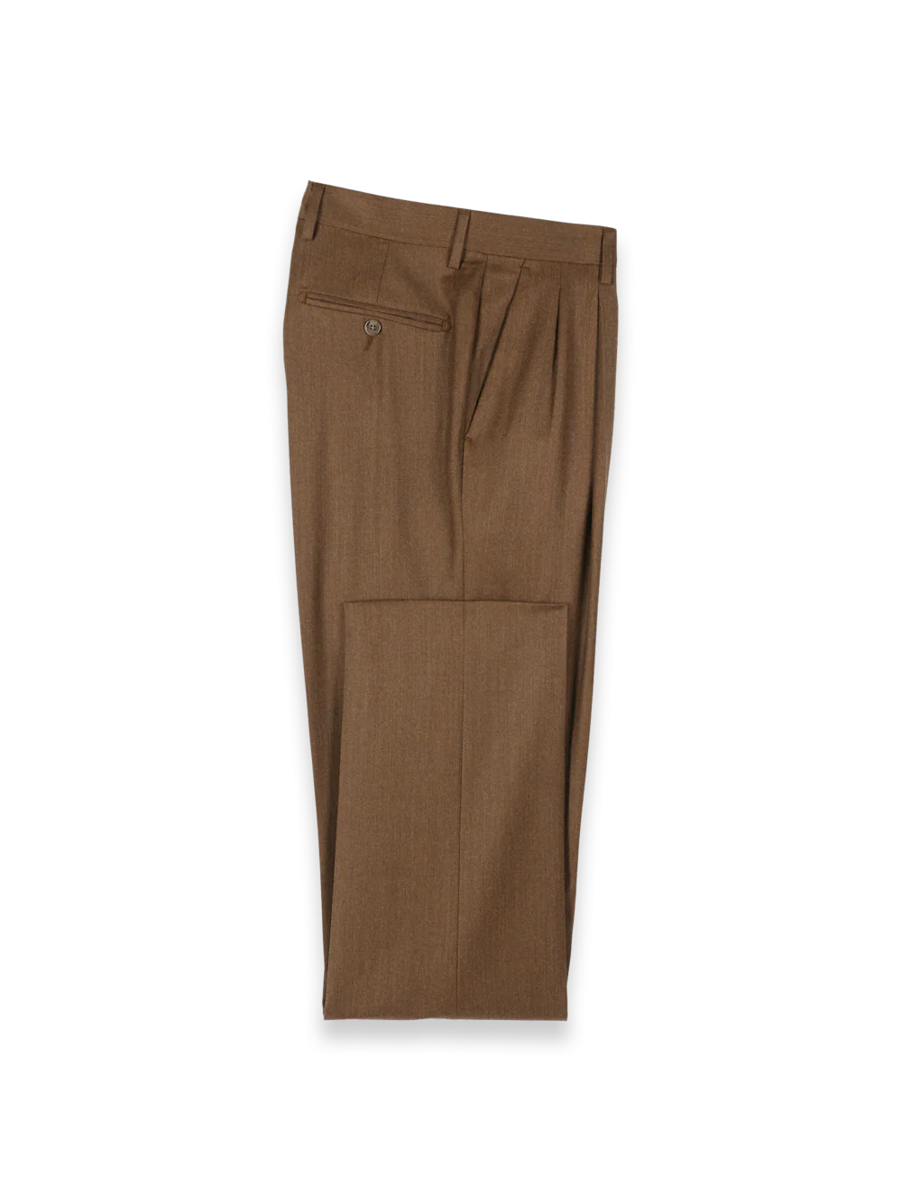 Wool Flannel Solid Pants - Brown - Image 7