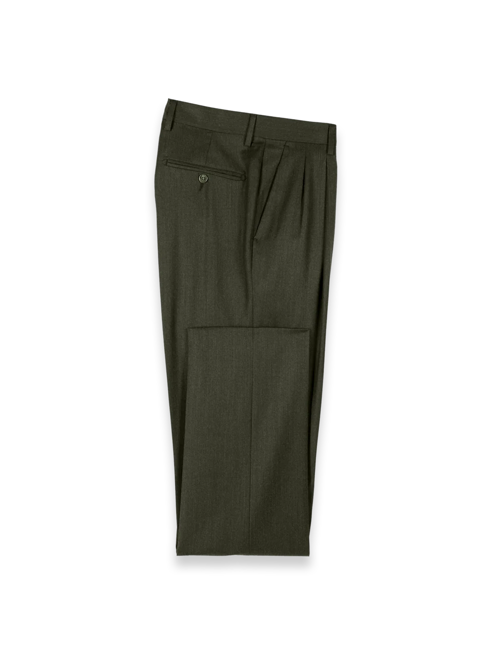 Wool Flannel Solid Pants - Dark Green - Image 7