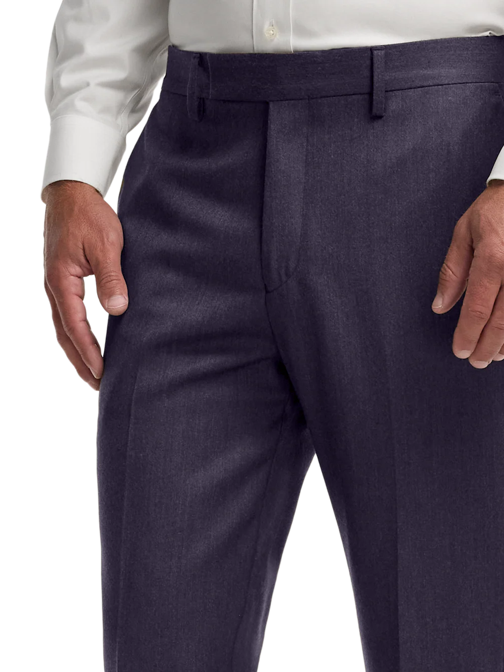 Wool Flannel Solid Pants - Purple - Image 3