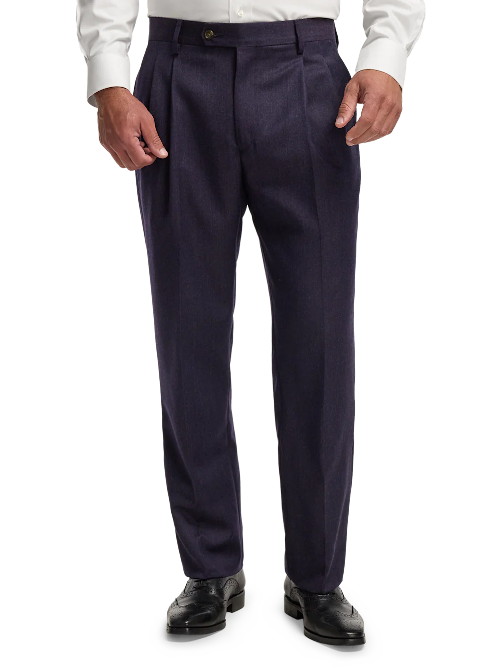 Wool Flannel Solid Pants - Purple - Image 8