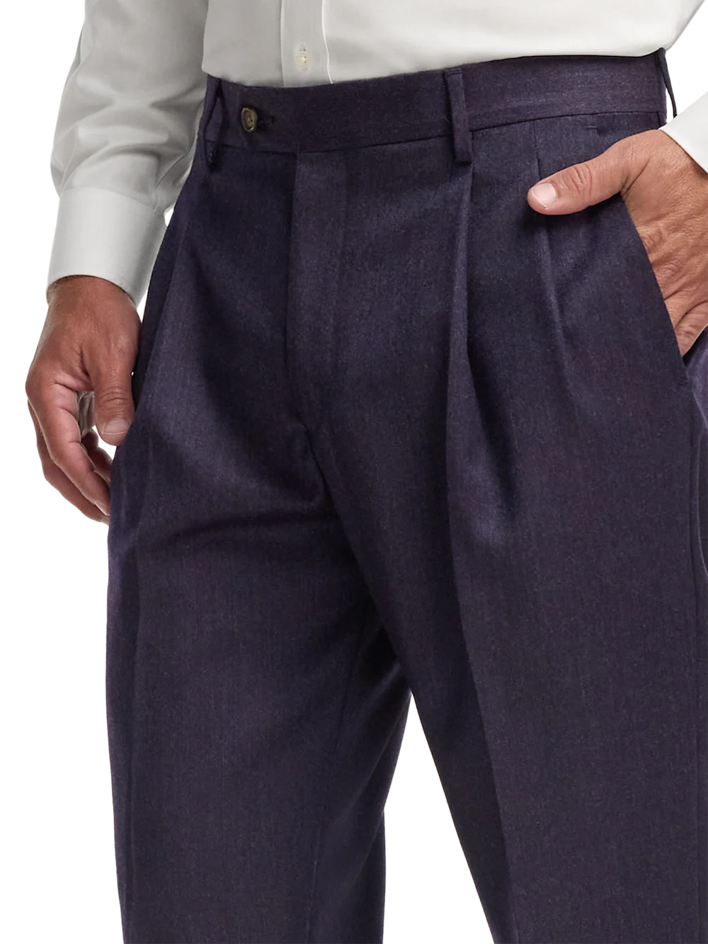 Wool Flannel Solid Pants - Purple - Image 9