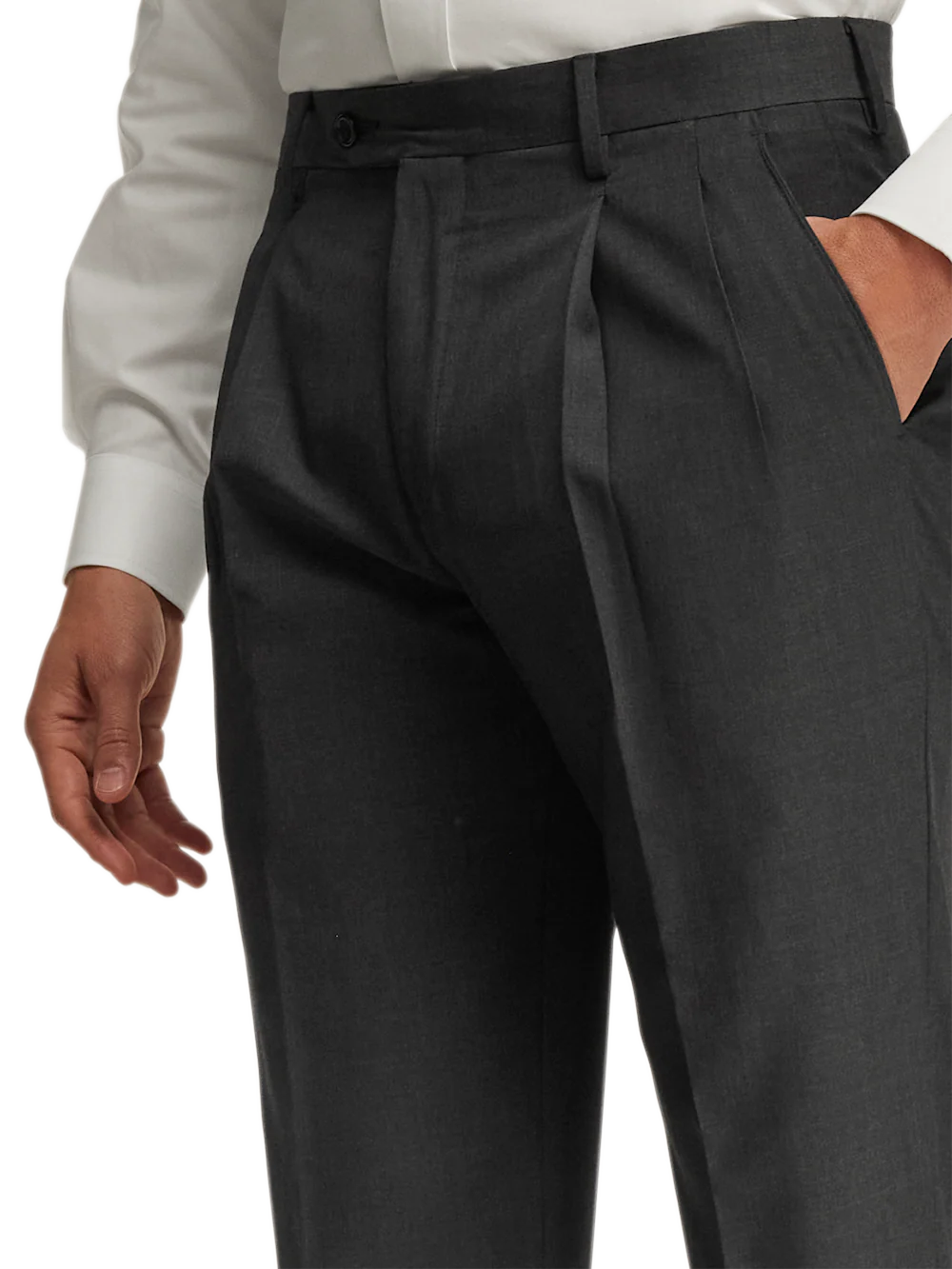 Wool Gabardine Pants - Charcoal - Image 10