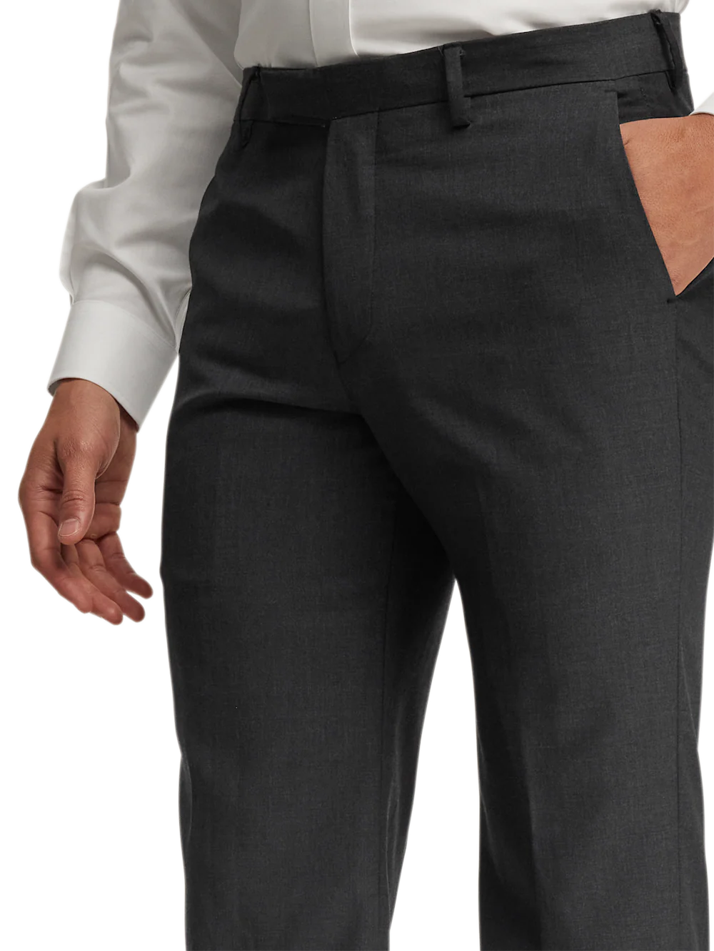 Wool Gabardine Pants - Charcoal - Image 5