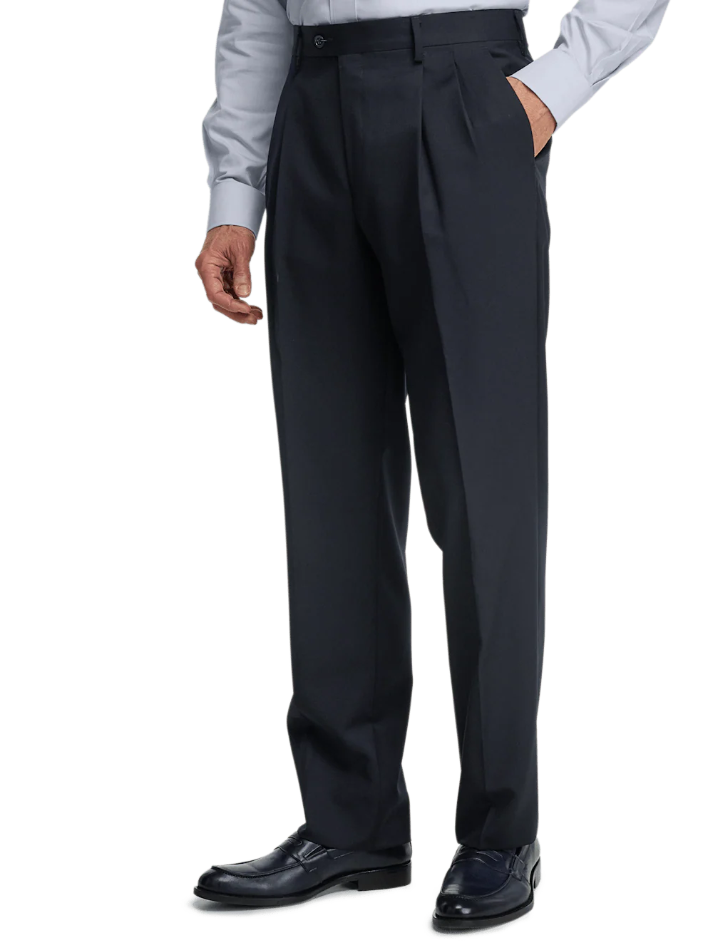 Wool Gabardine Pants - Dark Navy - Image 9
