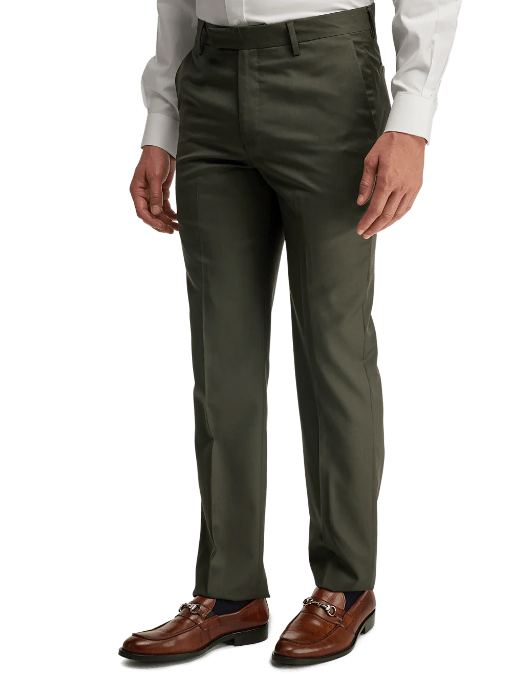 Wool Gabardine Pants - Olive - Image 4