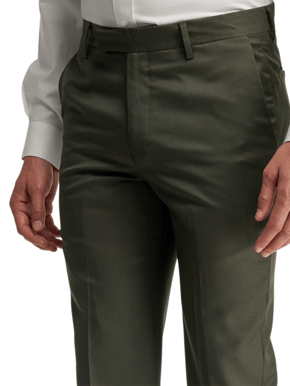 Wool Gabardine Pants - Olive - Image 5