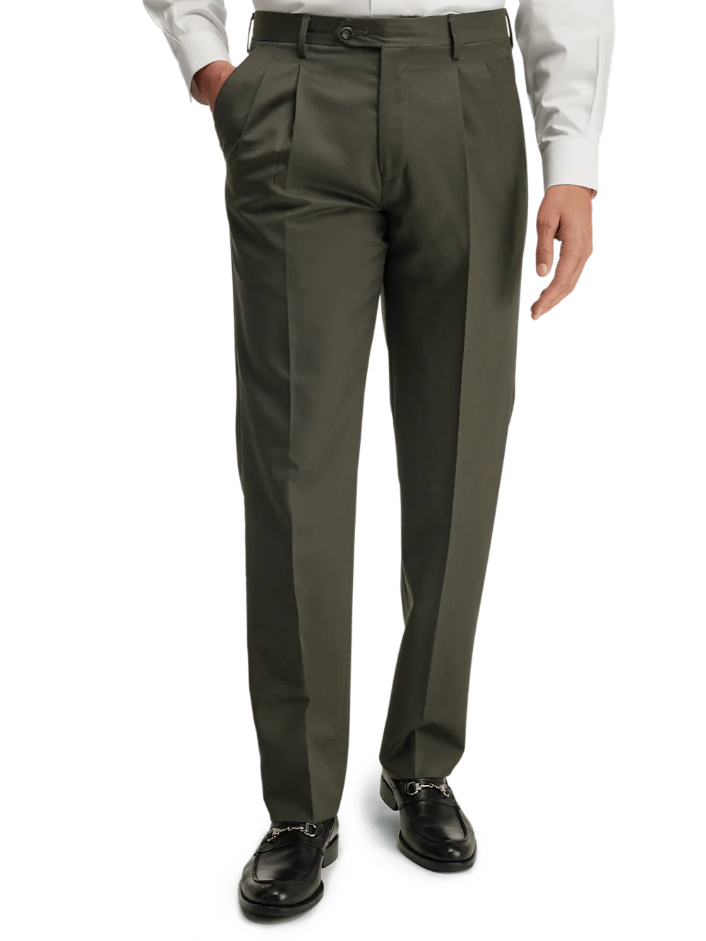 Wool Gabardine Pants - Olive - Image 7