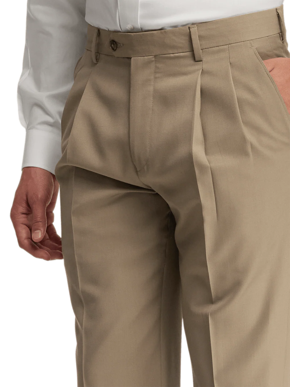 Wool Gabardine Pants - Tan - Image 10