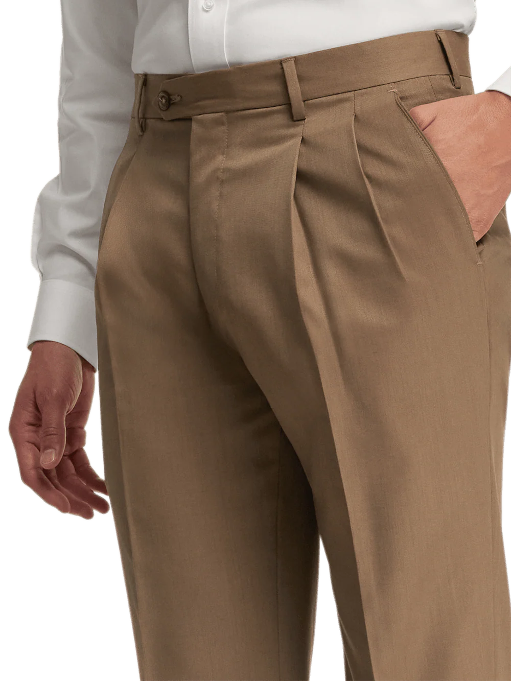 Wool Gabardine Pants - Light Brown - Image 10