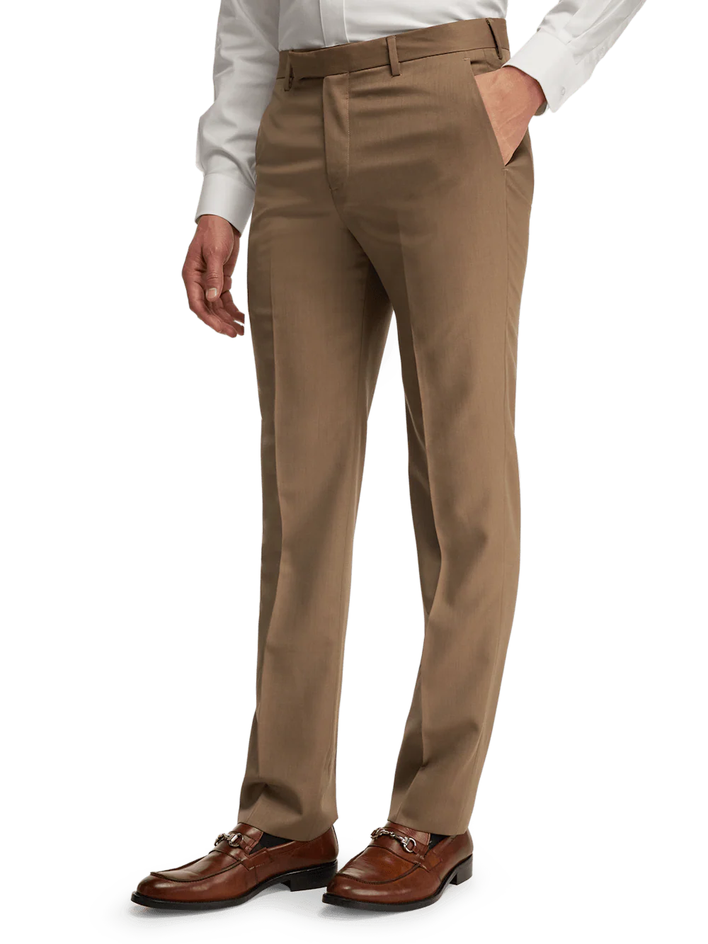 Wool Gabardine Pants - Light Brown - Image 4