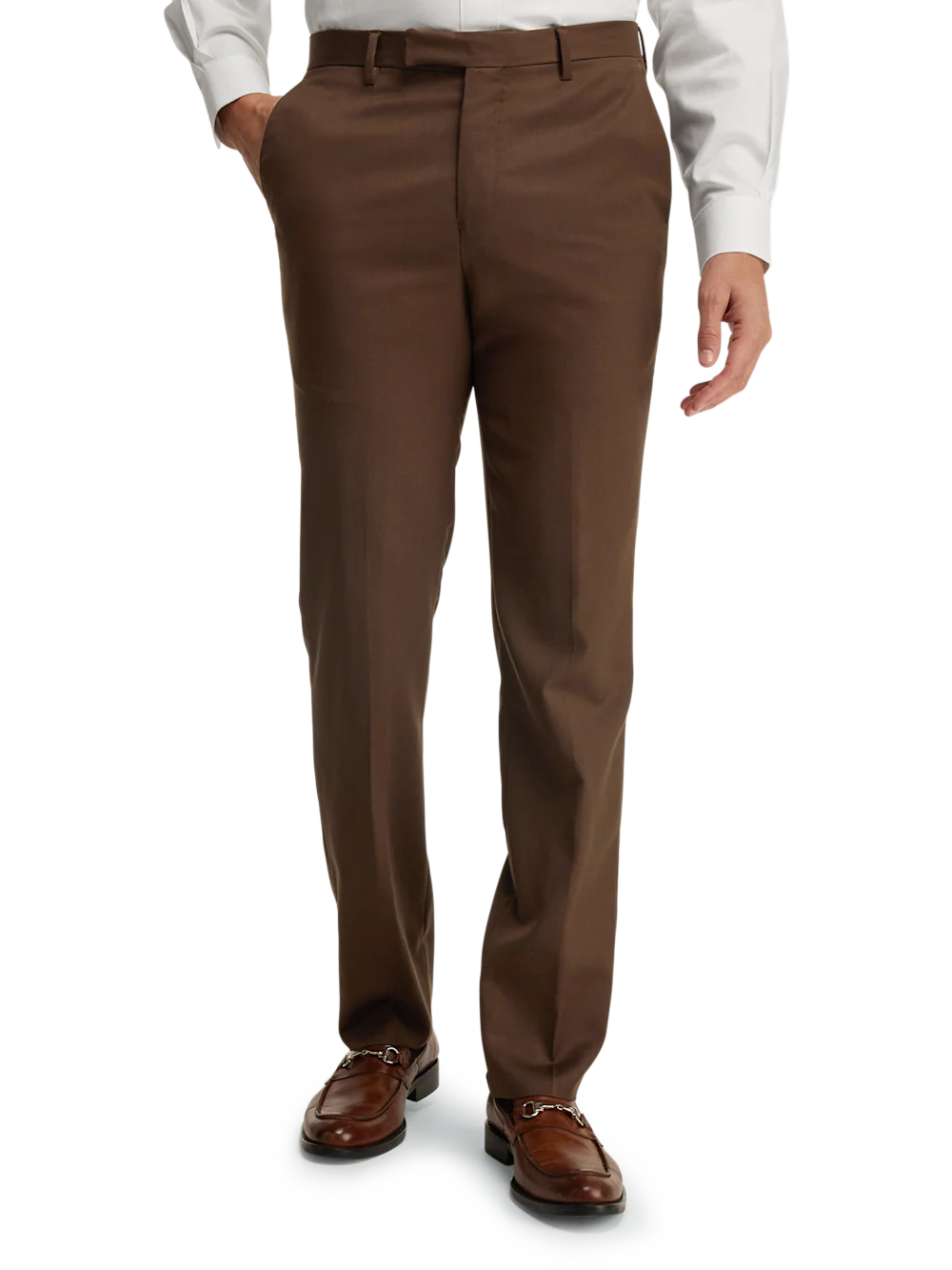 Wool Gabardine Pants - Brown - Image 3