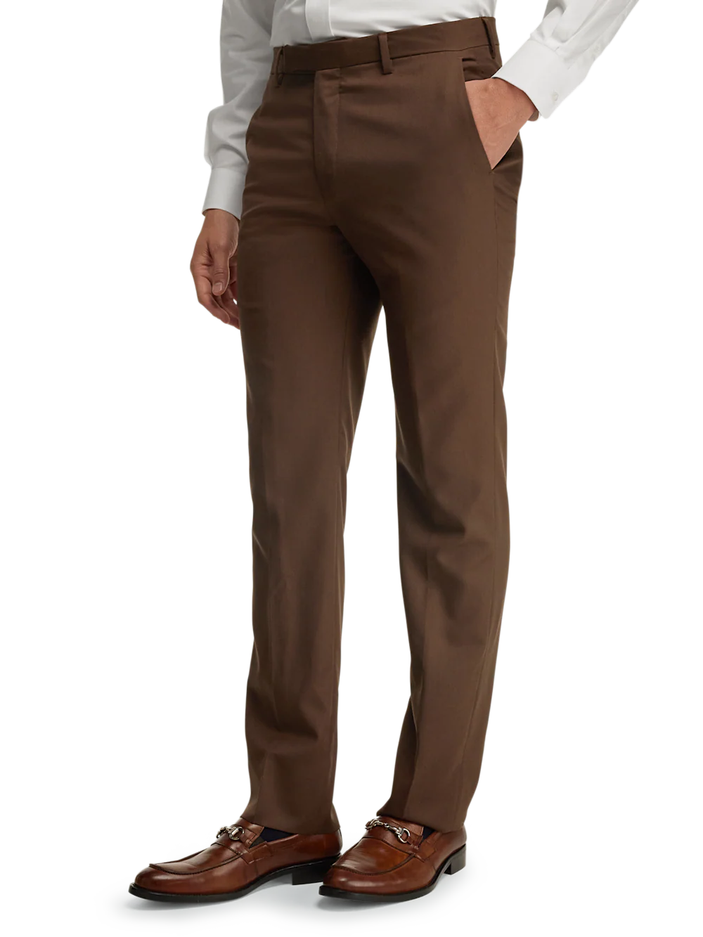 Wool Gabardine Pants - Brown - Image 4