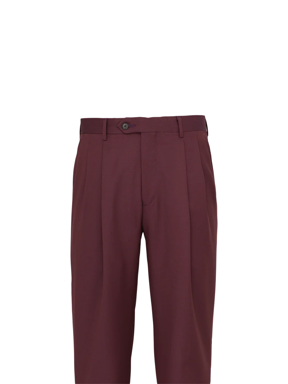 Wool Gabardine Pants - Burgundy - Image 7