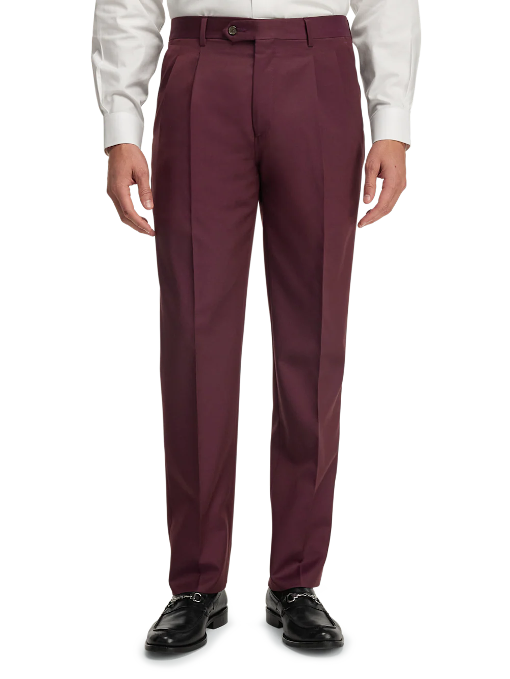 Wool Gabardine Pants - Burgundy - Image 8