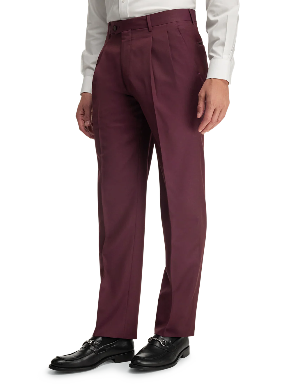 Wool Gabardine Pants - Burgundy - Image 9