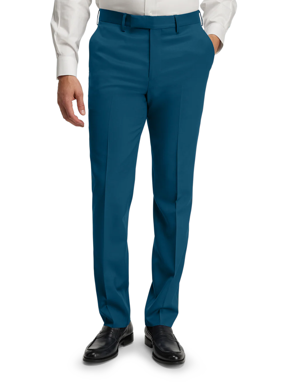 Wool Gabardine Pants - Dark Teal - Image 3