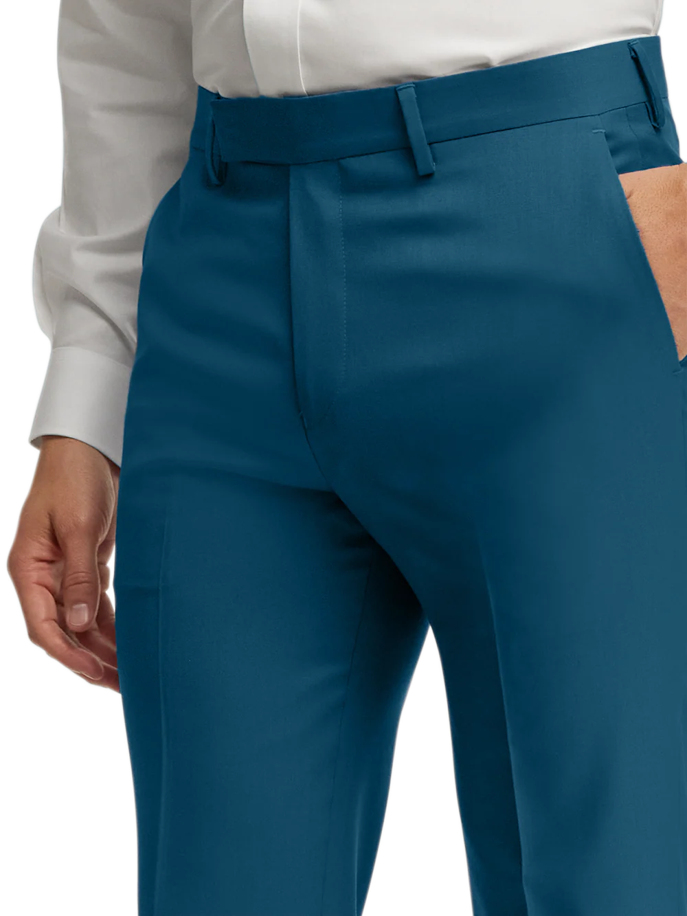 Wool Gabardine Pants - Dark Teal - Image 5