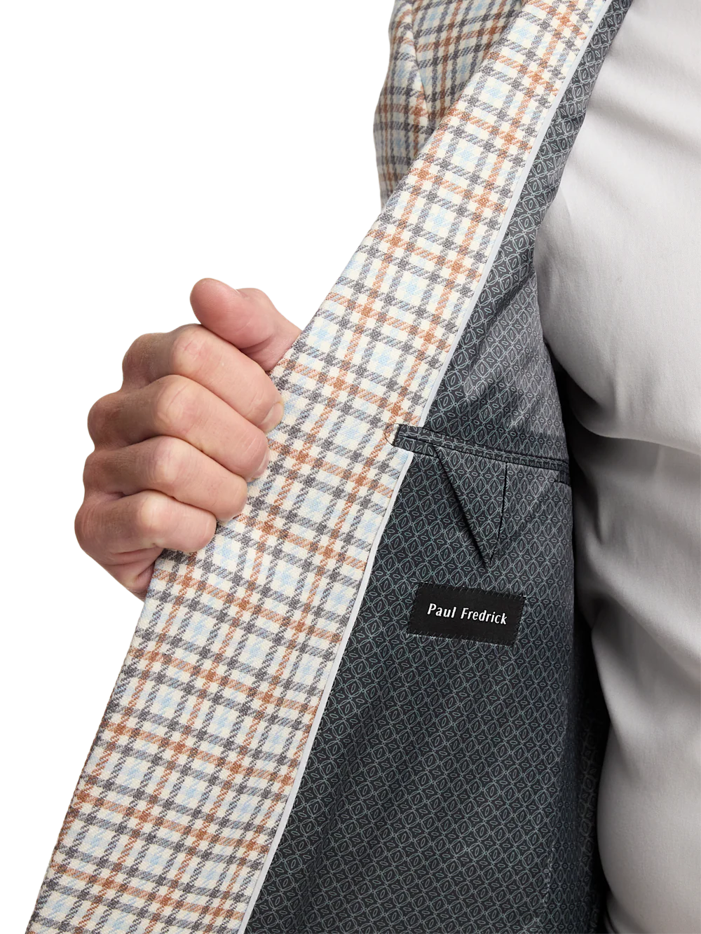 Wool Gingham Single Breasted Notch Lapel Sport Coat - Multi - Image 5