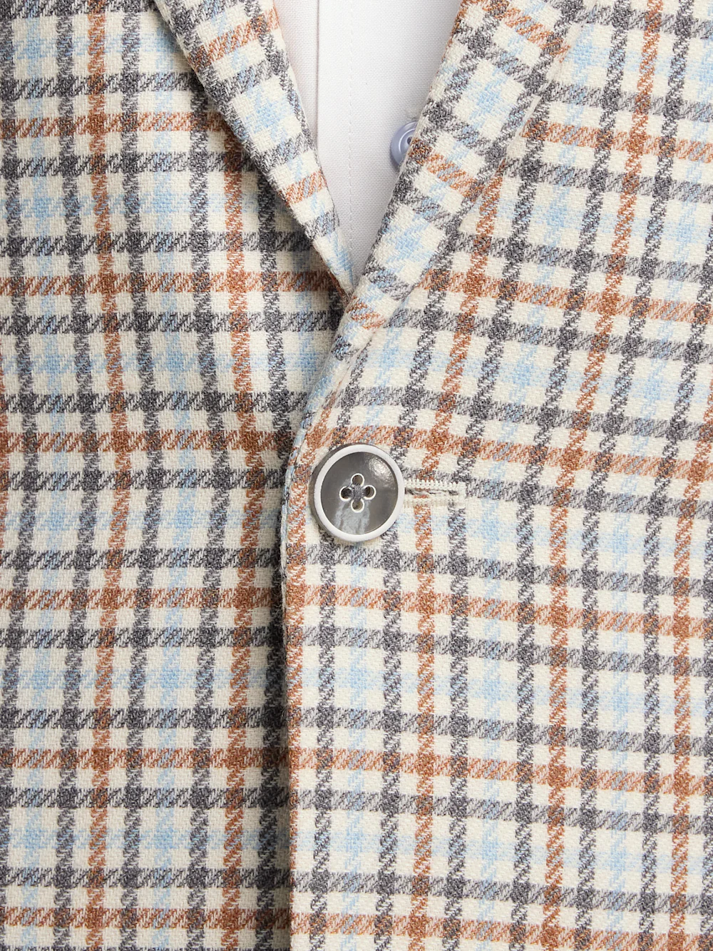 Wool Gingham Single Breasted Notch Lapel Sport Coat - Multi - Image 6