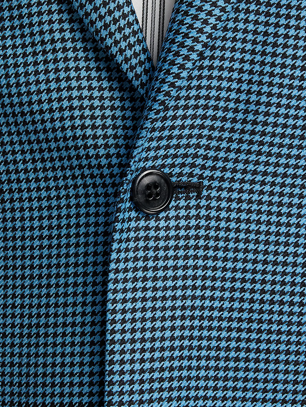 Wool Houndstooth Single Breasted Peak Lapel Sport Coat - Blue/black - Image 5