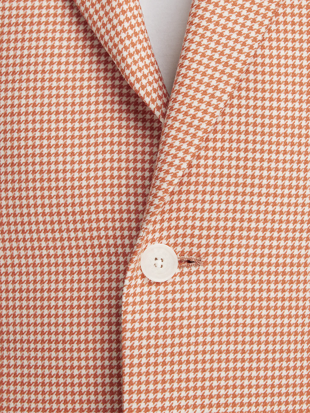 Wool Houndstooth Single Breasted Peak Lapel Sport Coat - Melon - Image 5
