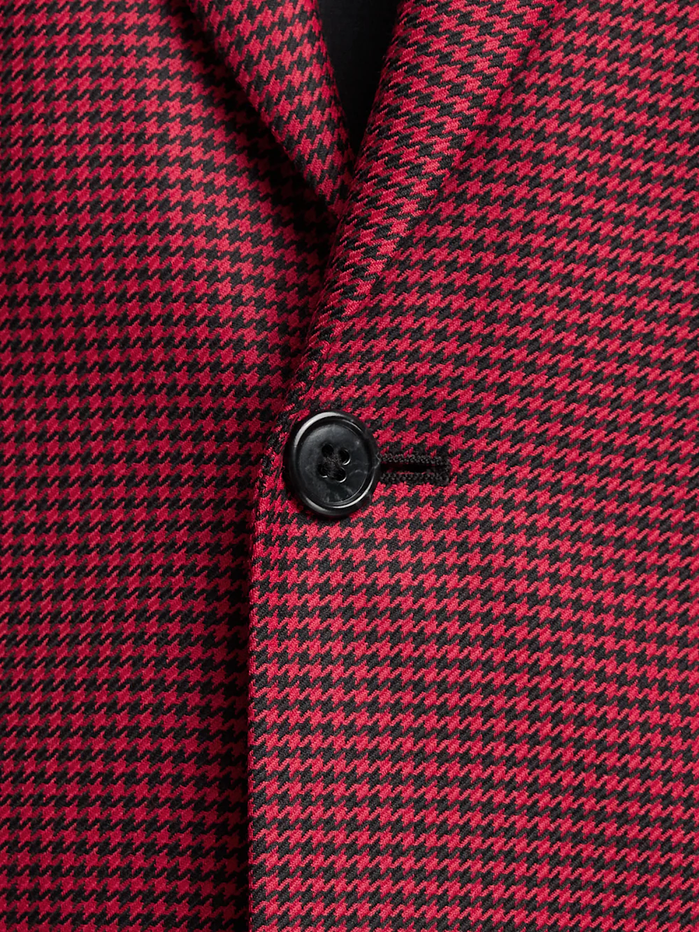 Wool Houndstooth Single Breasted Peak Lapel Sport Coat - Black/red - Image 6