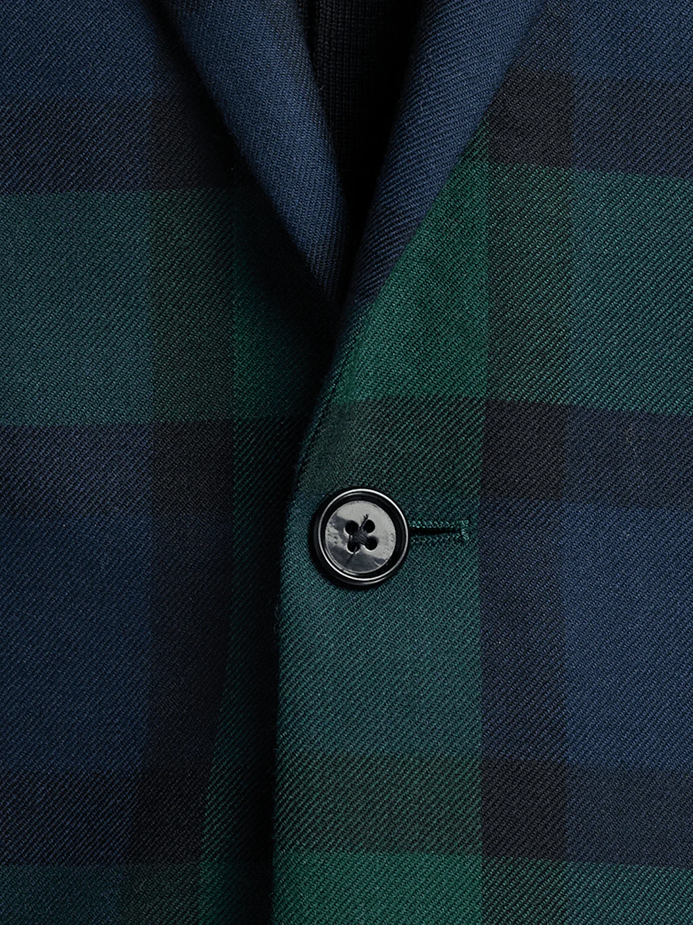 Wool Plaid Single Breasted Notch Lapel Sport Coat - Blue/green - Image 6