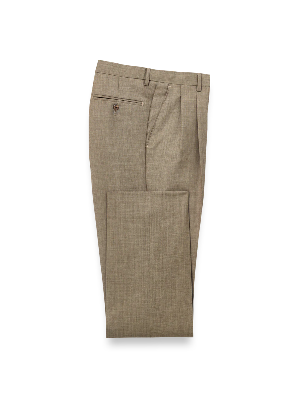 Wool Sharkskin Pants - Light Brown - Image 4