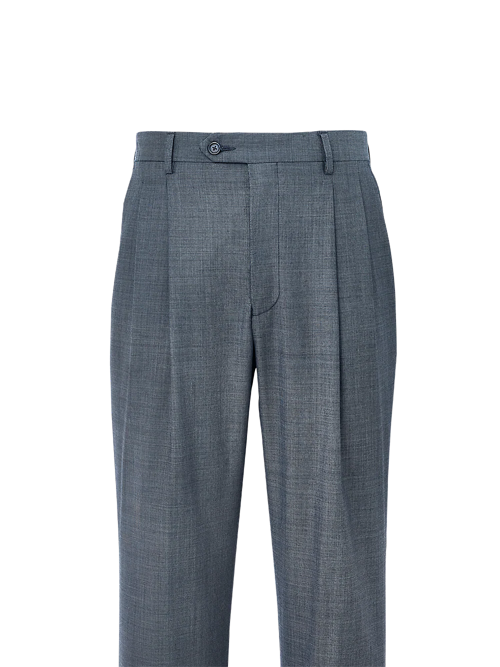 Wool Sharkskin Pleated Pants - Charcoal - Image 2