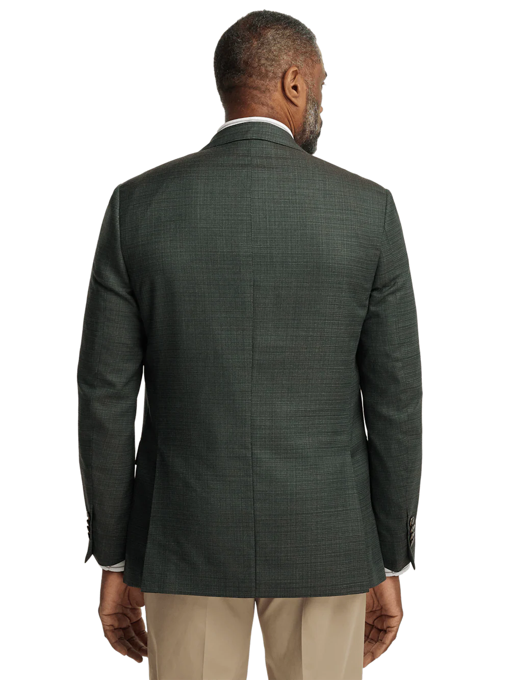 Wool Single Breasted Notch Lapel Sport Coat - Green/tan - Image 7