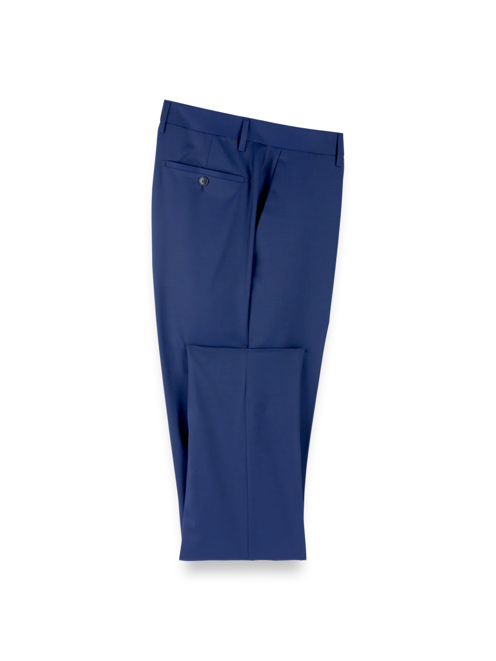Wool Solid Single Breasted Notch Lapel Suit - Blue - Image 9
