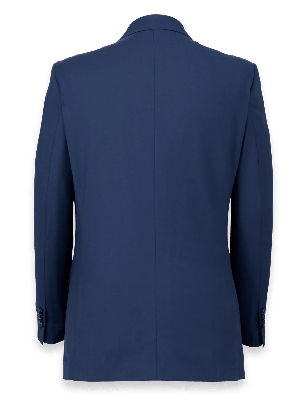 Wool Stretch Bengaline Notch Lapel Suit Jacket - Blue - Image 4