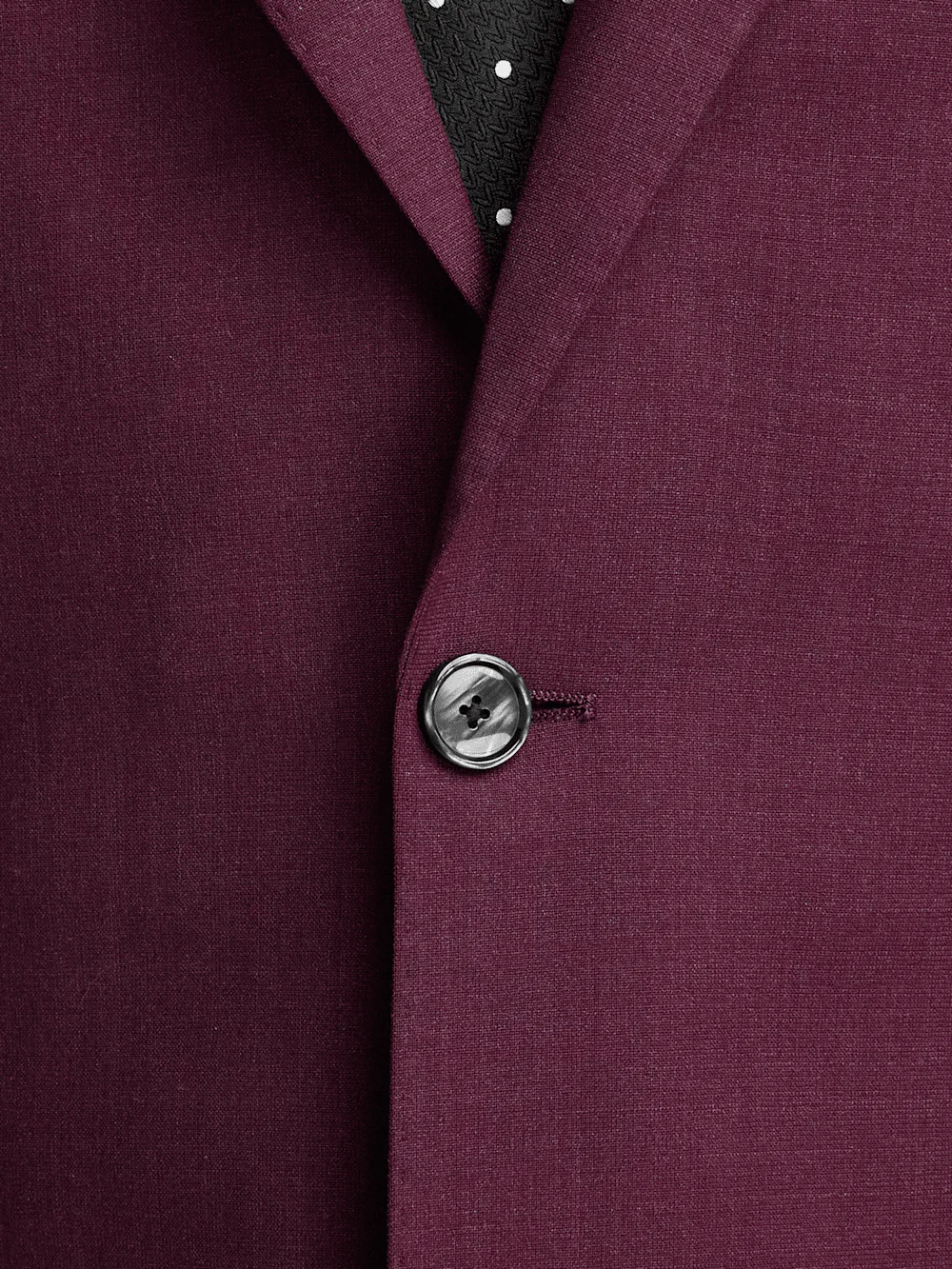 Wool Stretch Bengaline Peak Lapel Suit Jacket - Plum - Image 5