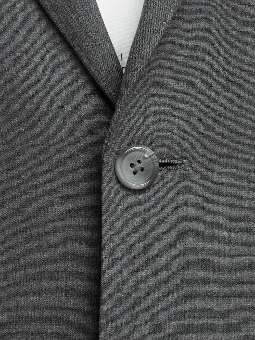 Wool Stretch Bengaline Peak Lapel Suit Jacket - Grey - Image 5