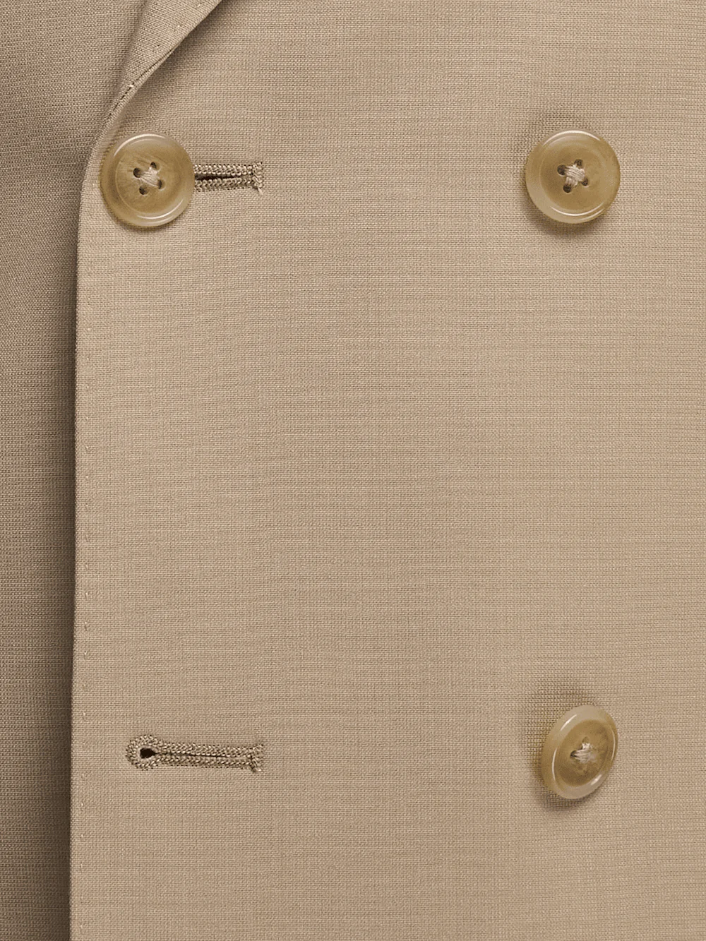 Wool Stretch Bengaline Peak Lapel Suit Jacket - Light Tan - Image 5
