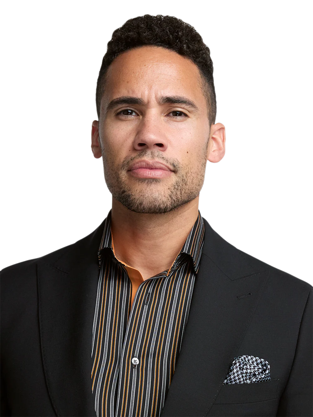 Wool Stretch Bengaline Single Breasted Peak Lapel Suit - Black - Image 3