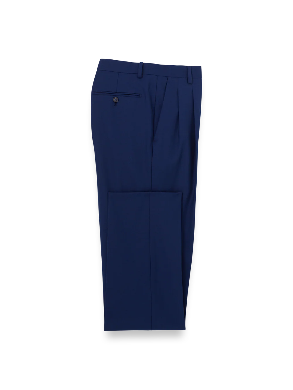 Wool Stretch Bengaline Single Breasted Peak Lapel Suit - Blue - Image 10