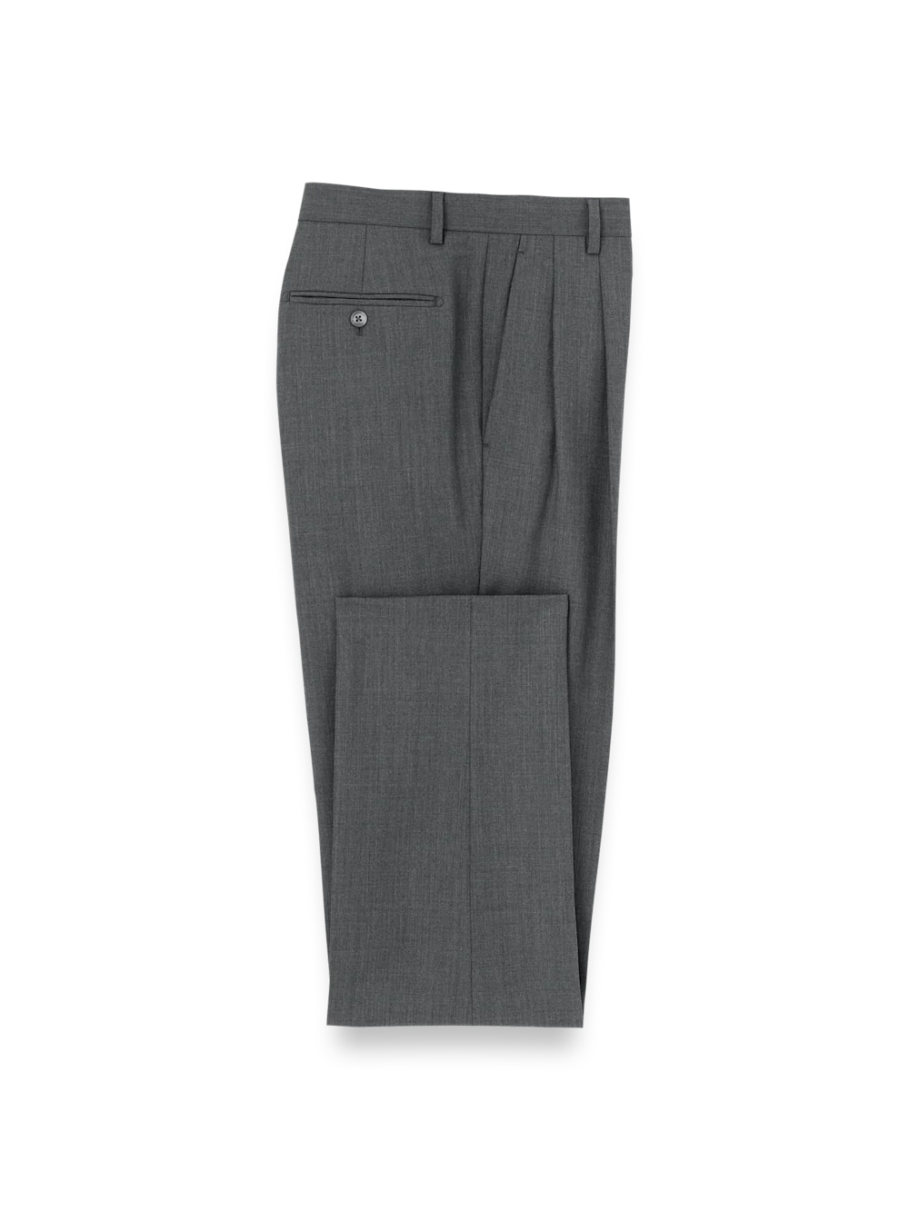 Wool Stretch Bengaline Suit Pants - Grey - Image 4