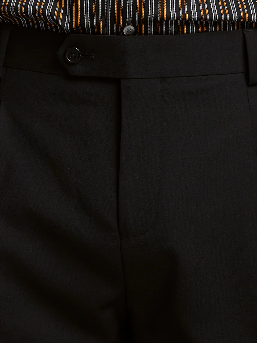 Wool Stretch Bengaline Suit Pants - Black - Image 8