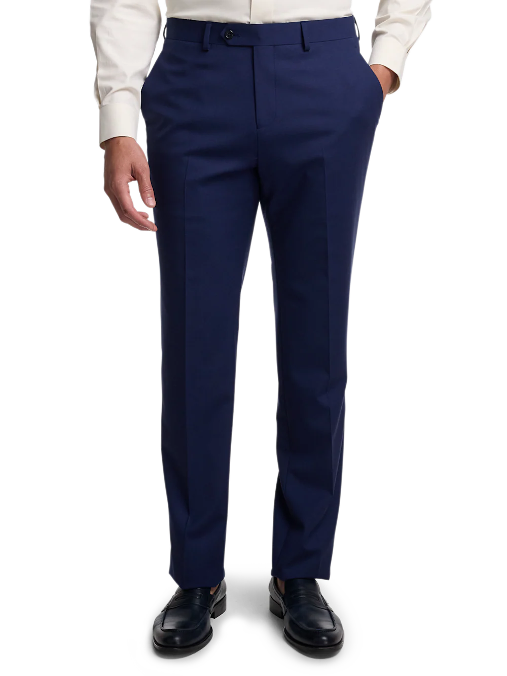 Wool Stretch Bengaline Suit Pants - Blue - Image 2