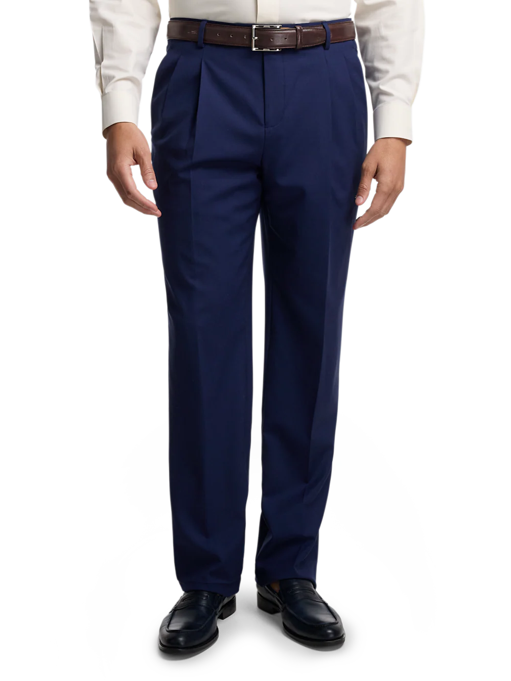 Wool Stretch Bengaline Suit Pants - Blue - Image 6