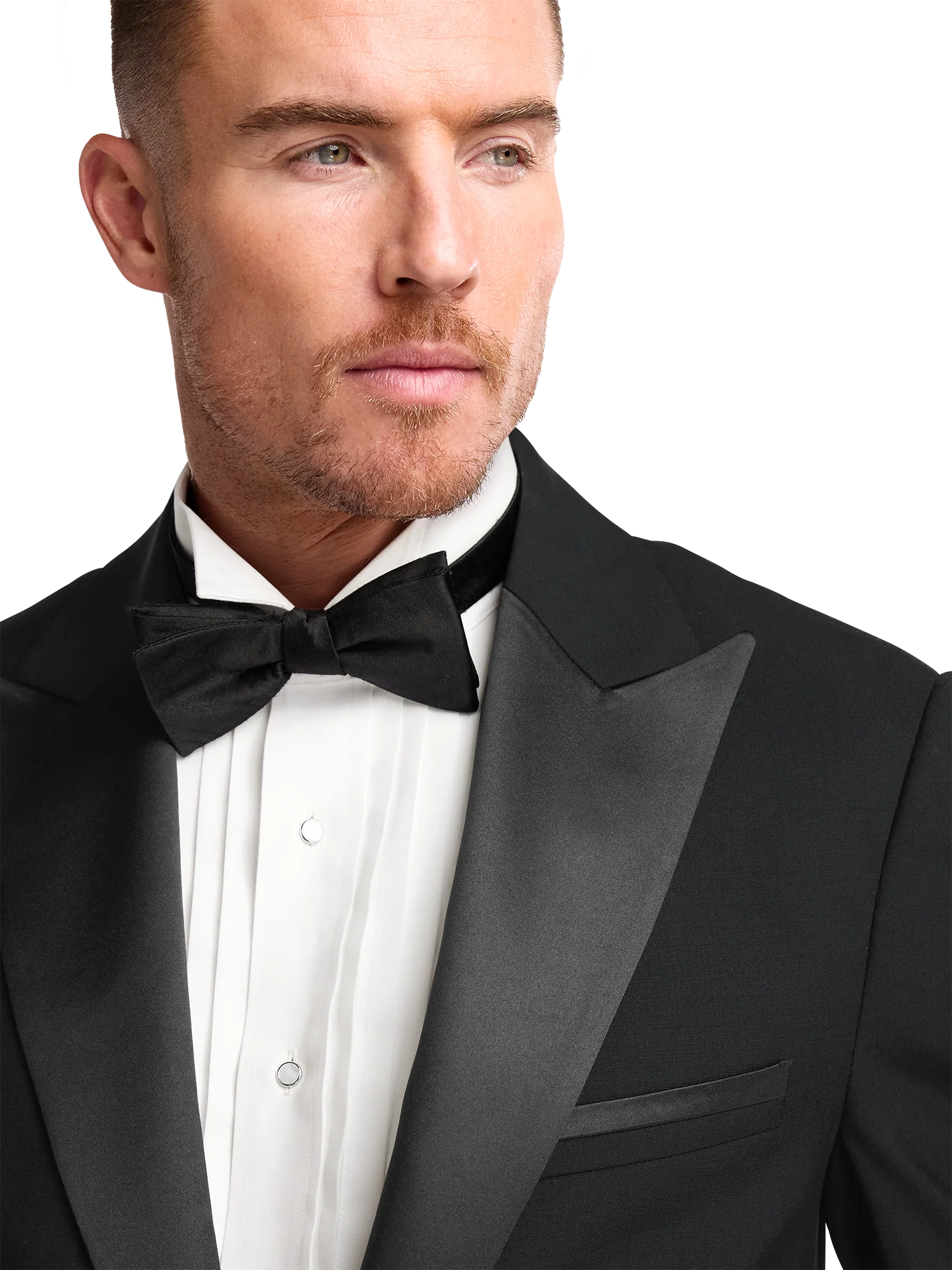 Wool Stretch Peak Lapel Tuxedo - Black - Image 3