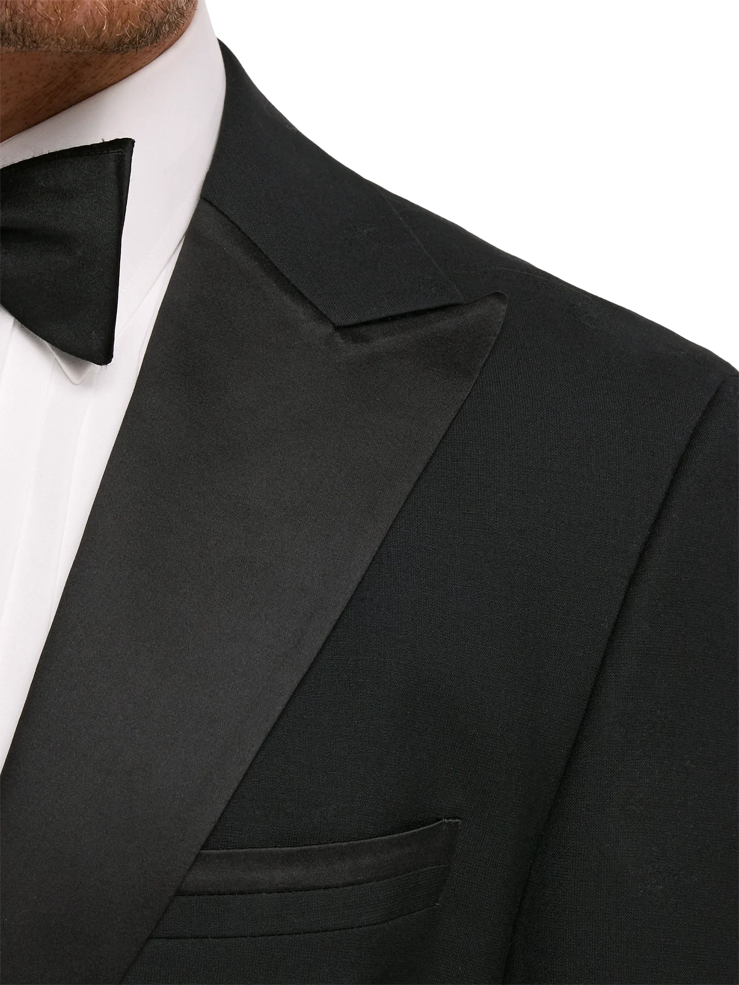 Wool Stretch Peak Lapel Tuxedo - Black - Image 6