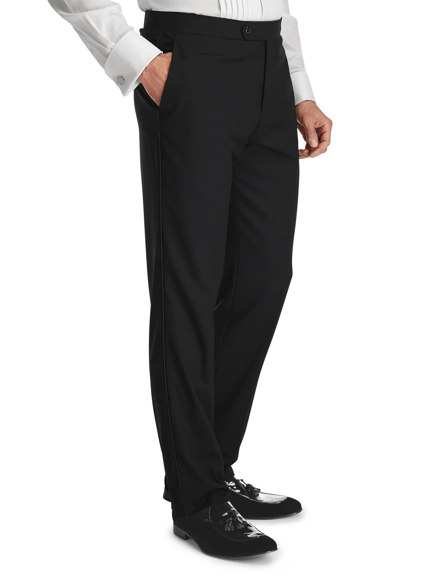 Wool Stretch Peak Lapel Tuxedo - Black - Image 9
